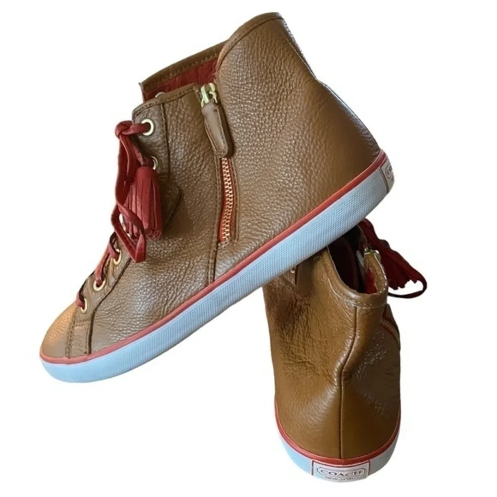 Coach Leather High Top Sneakers Size 10